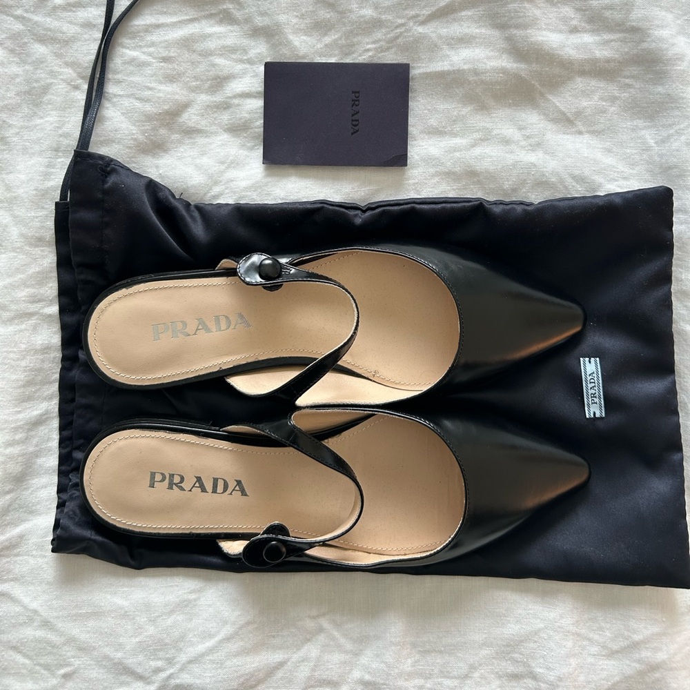Prada Leather Mary Jane Mules 38